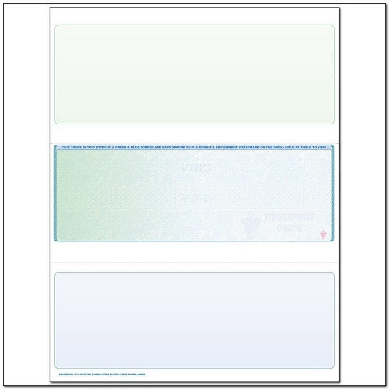 Green to Blue Rainbow Laser Check, Middle Position, Fingerprint II, Panels at 4 - 3-1/2 - 3-1/3 (Ream of 500)