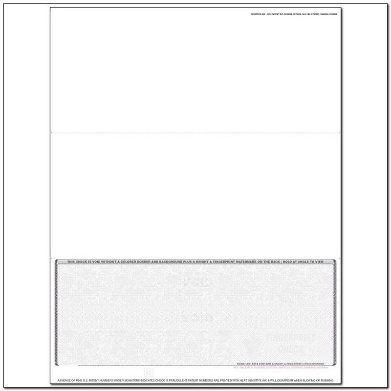 Burgundy Laser Check, Bottom Position, Fingerprint II, Tri-Fold (Ream of 500)