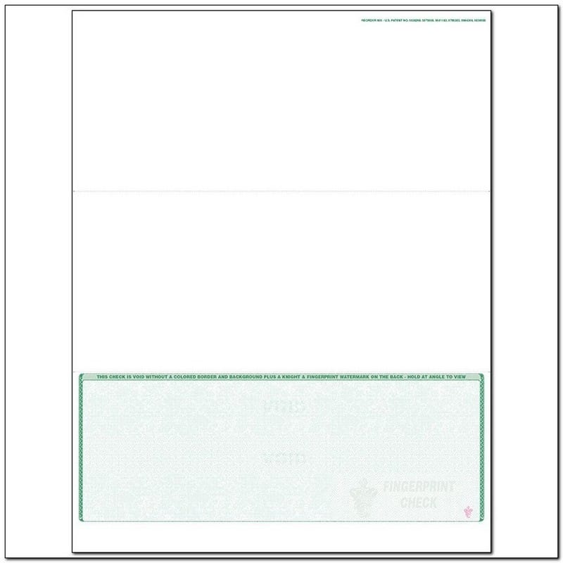 Green Laser Check, Bottom Position, Fingerprint II, Tri-Fold (Ream of 500)