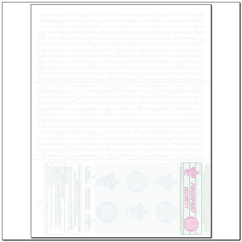 Green Laser Check, Bottom Position, Fingerprint II, Tri-Fold (Ream of 500) - Image 2