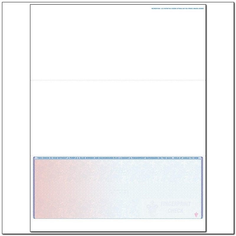 Red to Blue Rainbow Laser Check, Bottom Position, Fingerprint II, Tri-Fold (Ream of 500)