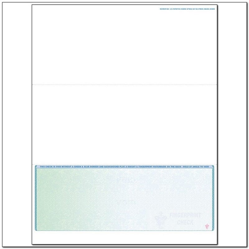 Green to Blue Rainbow Laser Check, Bottom Position, Fingerprint II, Tri-Fold (Ream of 500)