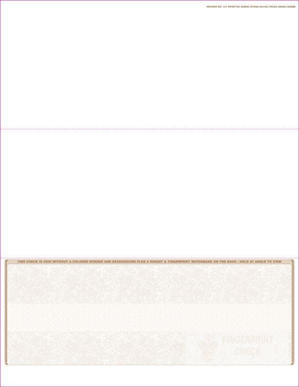 Brown Laser Check, Bottom Position, Fingerprint II, Tri-Fold (Ream of 500)