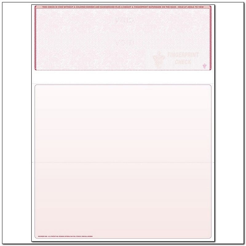 Burgundy Laser Check, Top Position, Fingerprint II, Tri-Fold (Ream of 500)