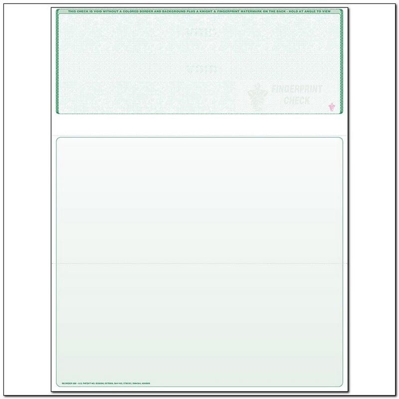 Green Laser Check, Top Position, Fingerprint II, Tri-Fold (Ream of 500)
