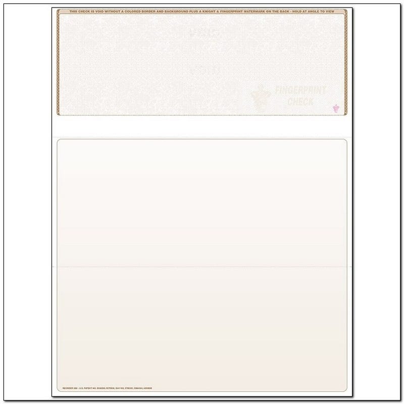 Brown Laser Check, Top Position, Fingerprint II, Tri-Fold (Ream of 500)