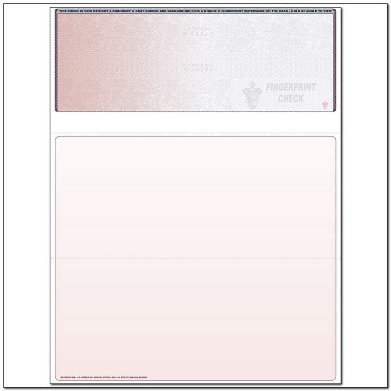 Red to Gray Rainbow Laser Check, Top Position, Fingerprint II, Tri-Fold (Ream of 500)