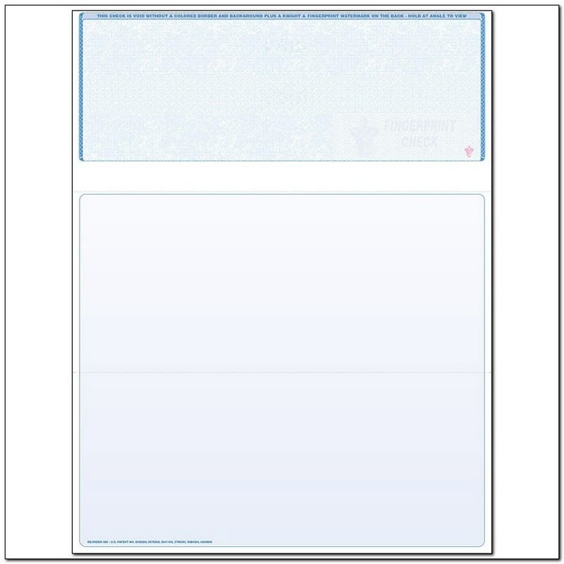 Blue Laser Check, Top Position, Fingerprint II, Tri-Fold (Ream of 500)