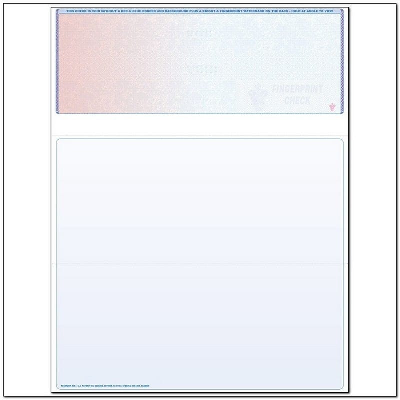 Red to Blue Rainbow Laser Check, Top Position, Fingerprint II, Tri-Fold (Ream of 500)