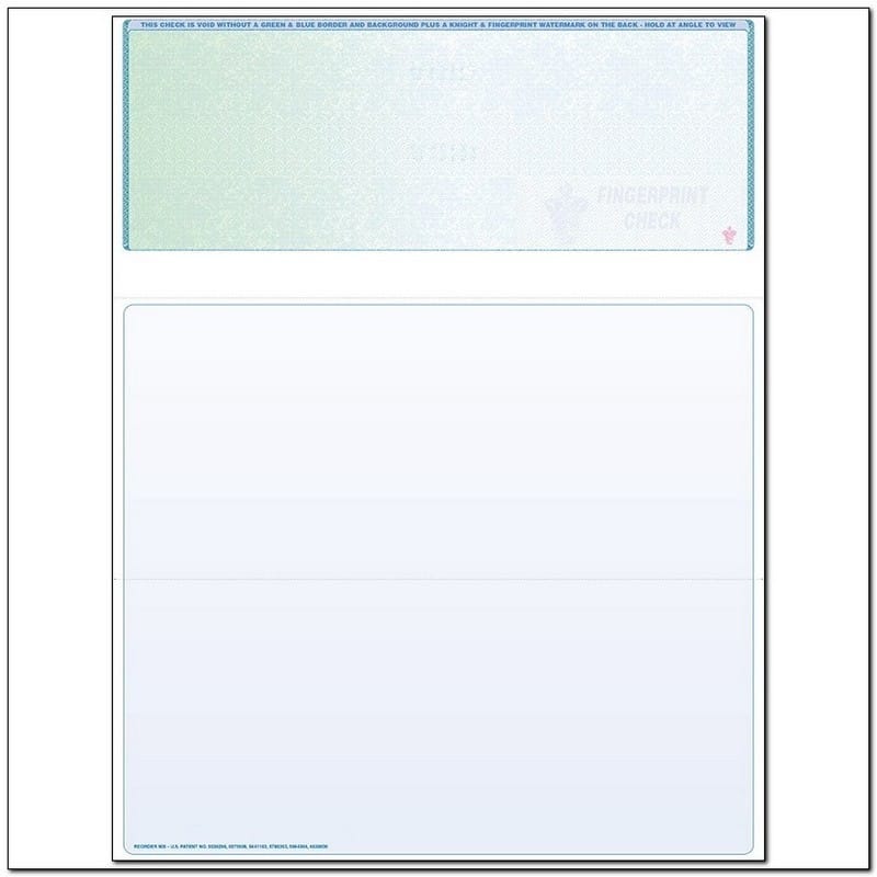 Green to Blue Rainbow Laser Check, Top Position, Fingerprint II, Tri-Fold (Ream of 500)