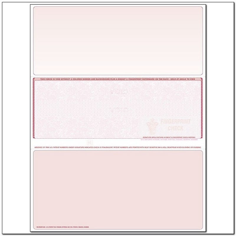 Burgundy Laser Check, Middle Position, Fingerprint II, Panels at 3-1/2 - 3-1/2 - 4 (Ream of 500)