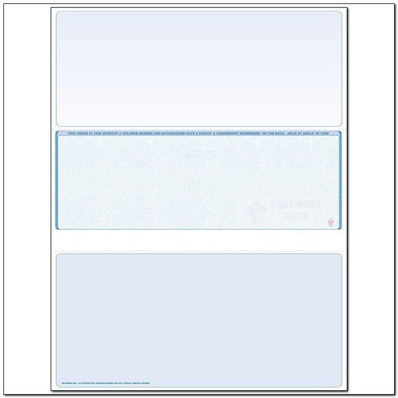 Blue Laser Check, Middle Position, Fingerprint II, Panels at 3-1/2 - 3-1/2 - 4 (Ream of 500)