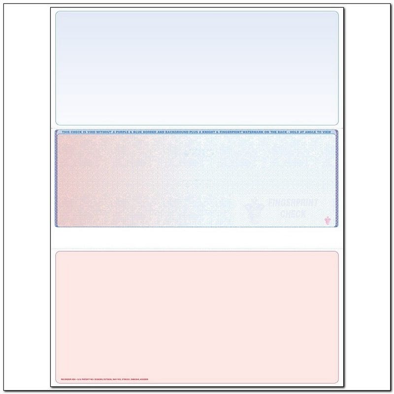 Red to Blue Rainbow Laser Check, Middle Position, Fingerprint II, Panels at 3-1/2 - 3-1/2 - 4 (Ream of 500)