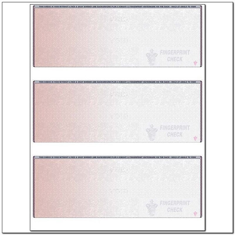 Red to Gray Rainbow Laser Check, All Position, Fingerprint II, Tri-Fold (Ream of 500)