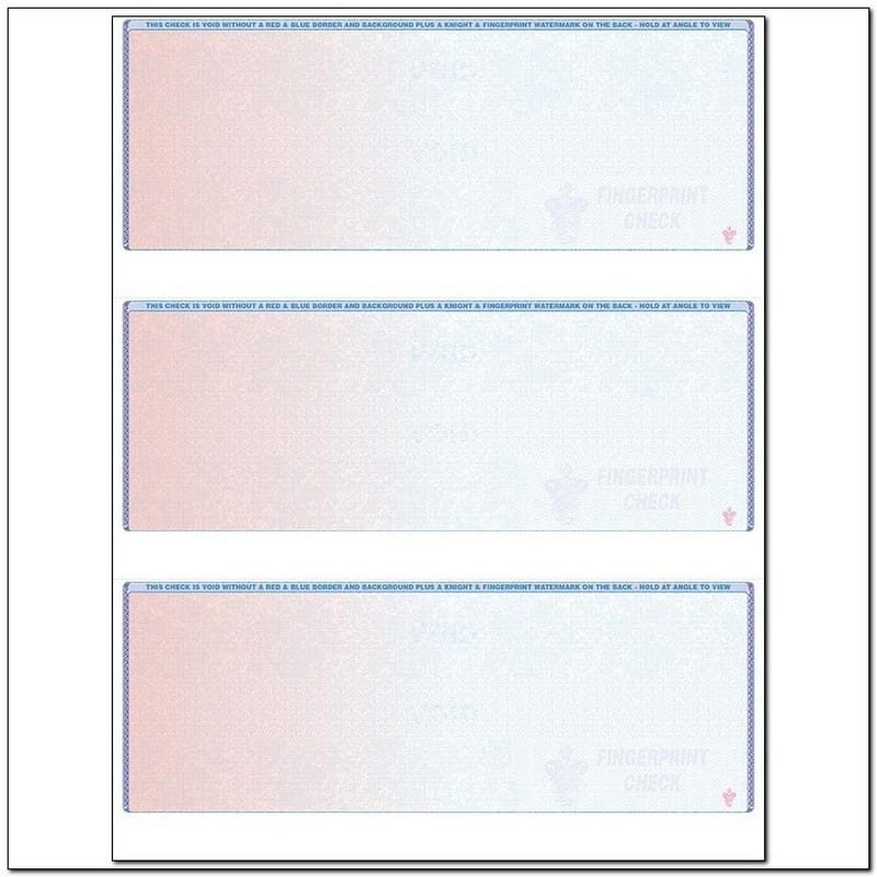 Red to Blue Rainbow Laser Check, All Position, Fingerprint II, Tri-Fold (Ream of 500)