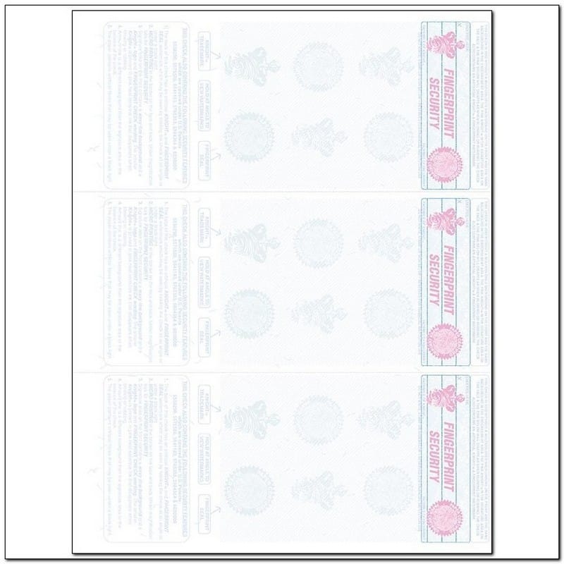 Green to Blue Rainbow Laser Check, All Position, Fingerprint II, Tri-Fold (Ream of 500) - Image 2