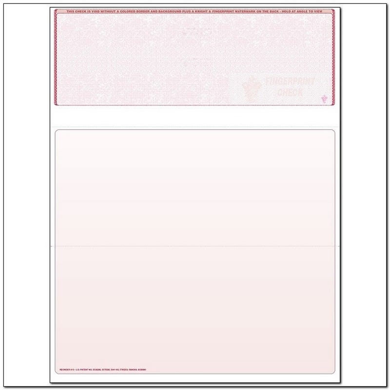 Burgundy Laser Check, Top Position, Fingerprint II, Panels at 3-1/2 - 3-1/2 - 4 (Ream of 500)