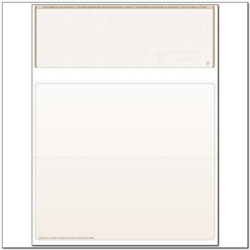 Brown Laser Check, Top Position, Fingerprint II, Panels at 3-1/2 - 3-1/2 - 4 (Ream of 500)