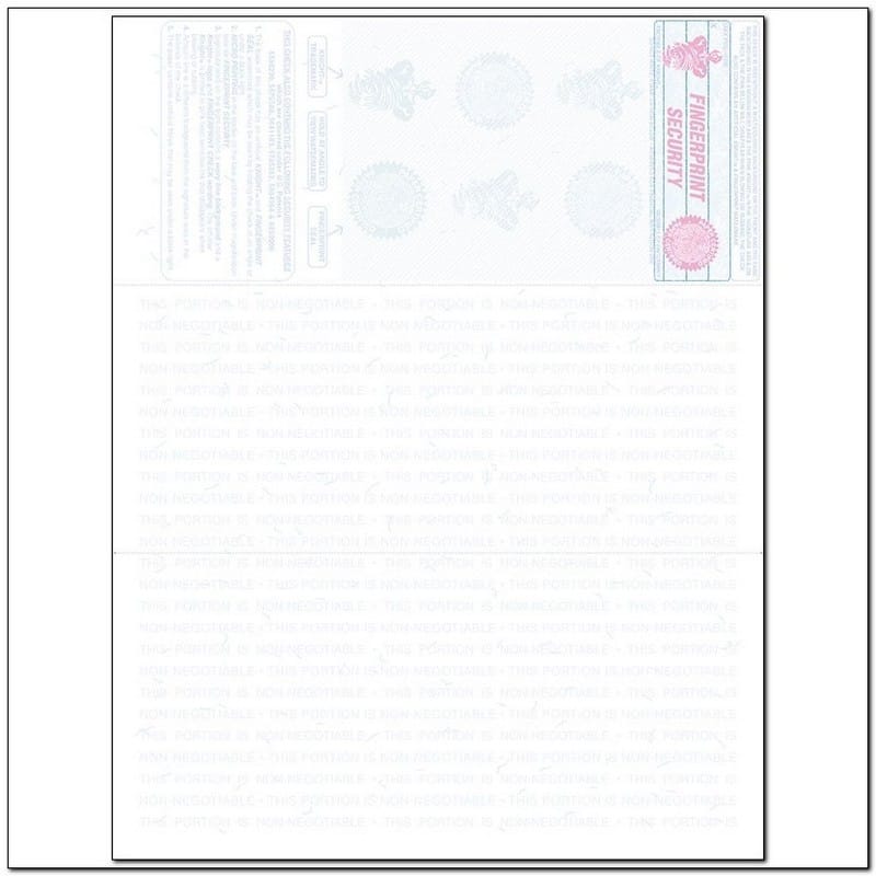 Red to Blue High Security Laser Check Paper, Top Position, Fingerprint II (Ream of 500) - Image 2