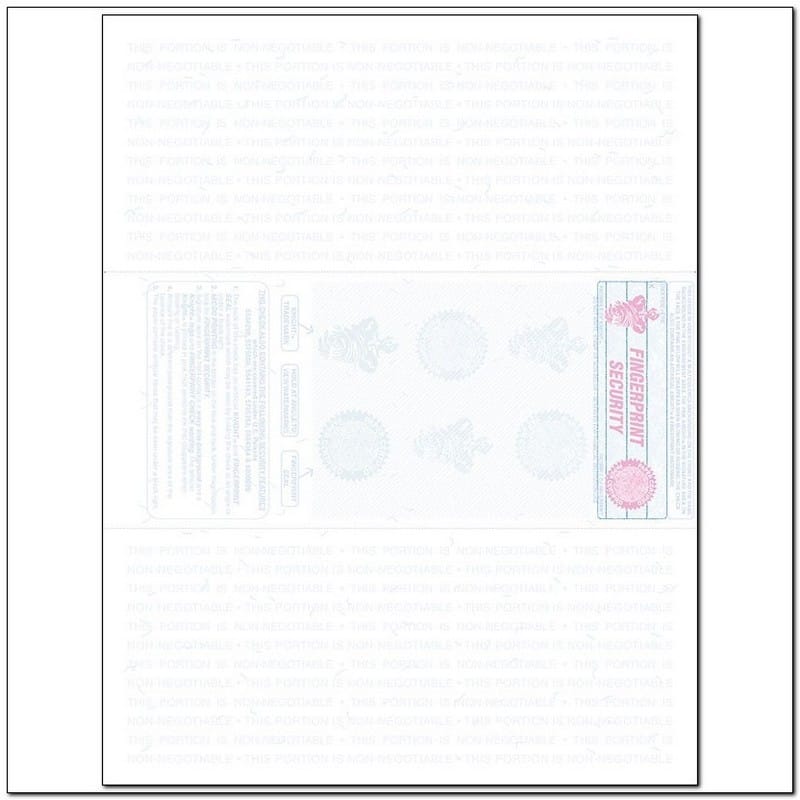 Green to Blue Rainbow Laser Check, Middle Position, Fingerprint II, Tri Fold (Ream of 500) - Image 2