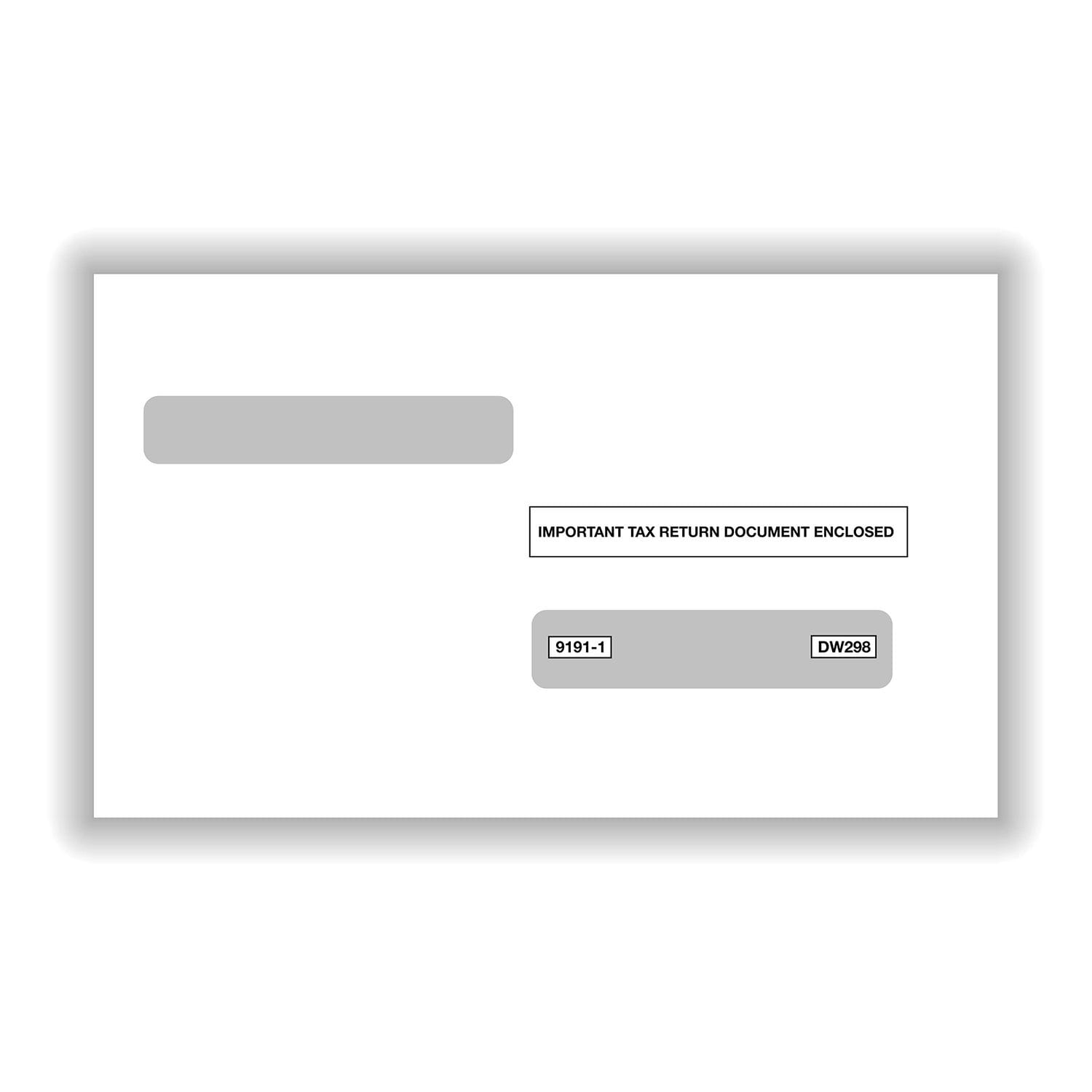 Double Window Envelope for W-2 4-Up Box, Gum-Seal, Pack of 25