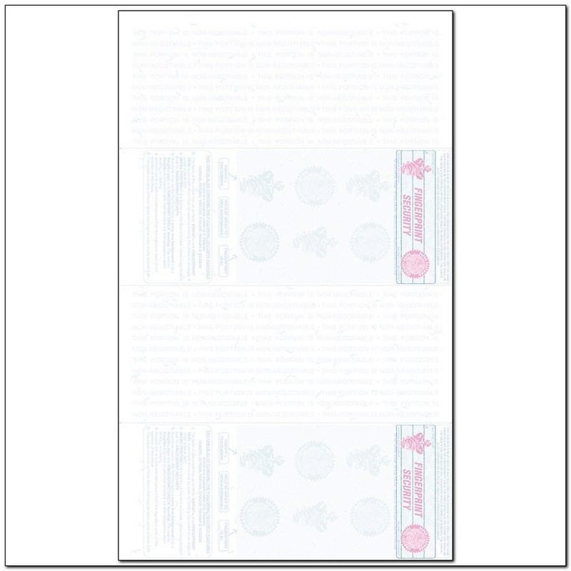 Red to Blue Rainbow Laser Check, Bottom Position, Fingerprint II, Panels at 3-1/2 - 3-1/2 - 3-1/2 - 3-1/2 (Ream of 500) - Image 2