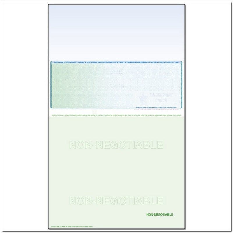 Green to Blue Rainbow Laser Check, Middle Position, Fingerprint II, Panels at 3-1/2 - 3-1/2 - 7 (Ream of 500)