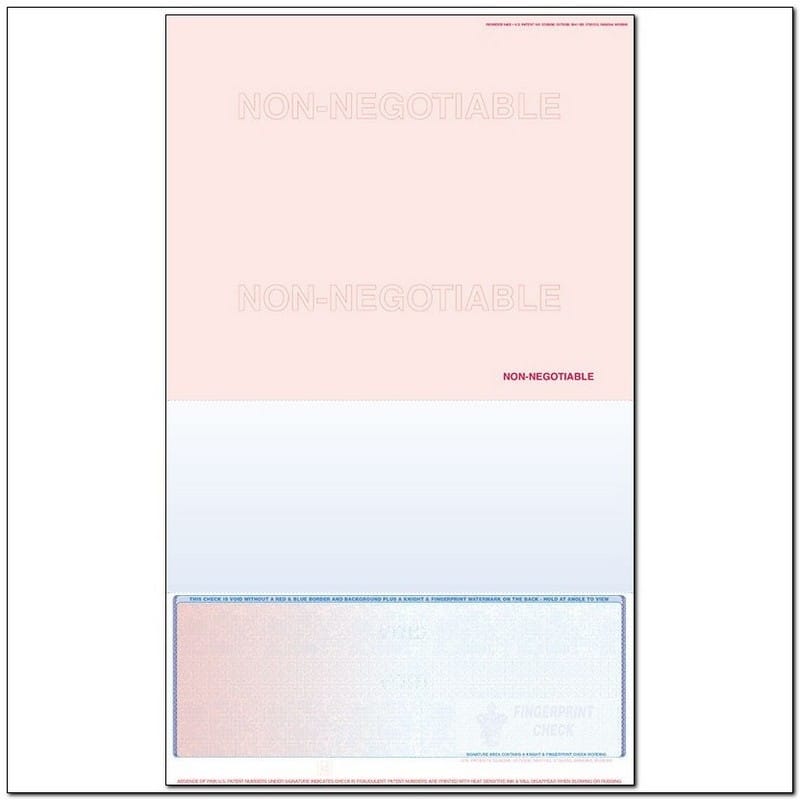 Red to Blue Rainbow Laser Check, Bottom Position, Fingerprint II, Panels at 7 - 3-1/2 - 3-1/2 (Ream of 500)