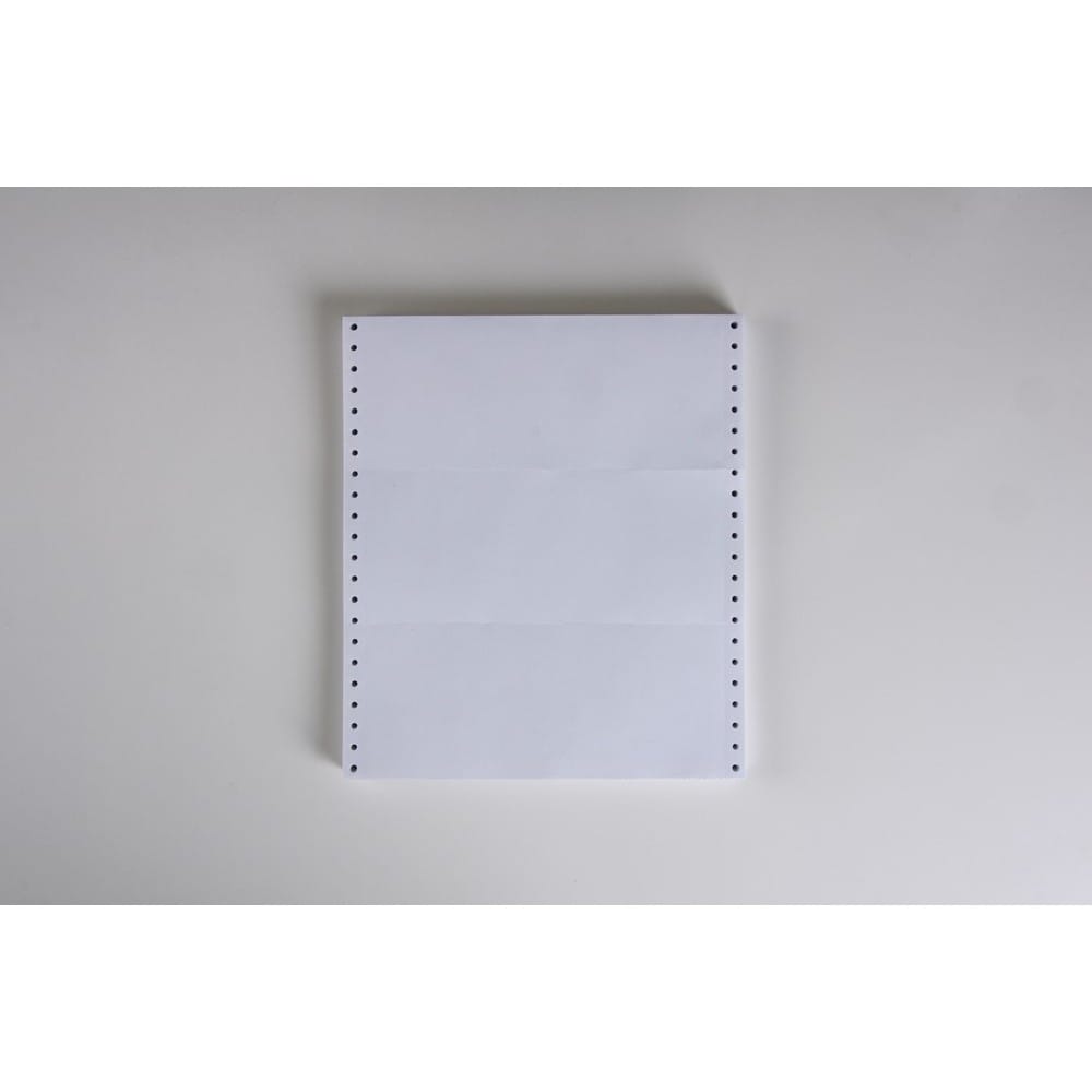 9-1/2" x 3-2/3" (W x H) Continuous 20# Computer Paper, Blank-Standard Perf(Carton of 7200) - Image 2