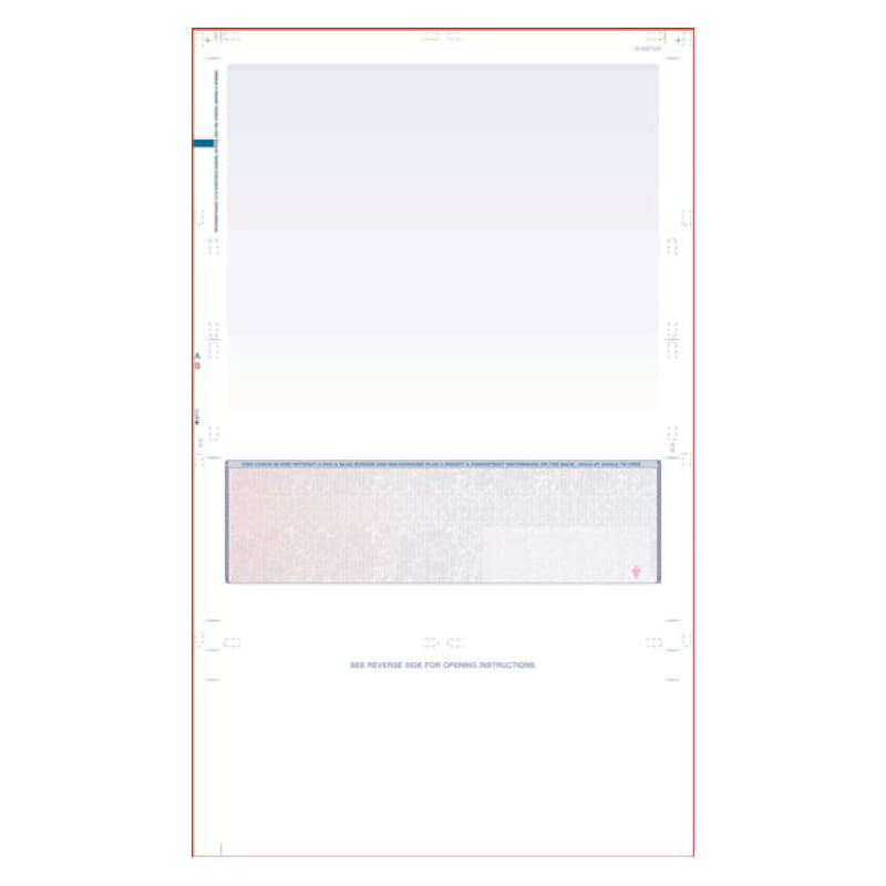 Red to Blue Rainbow Pressure Seal Check, Middle Position, Fingerprint II, EZ Fold (Ream of 500)