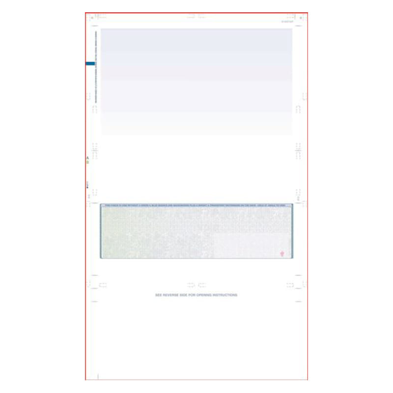 Green to Blue Rainbow Pressure Seal Check, Middle Position, Fingerprint II, EZ Fold (Ream of 500)