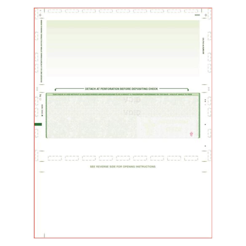Green Pressure Seal Check, Middle Position, Fingerprint II, Z Fold (Ream of 500)