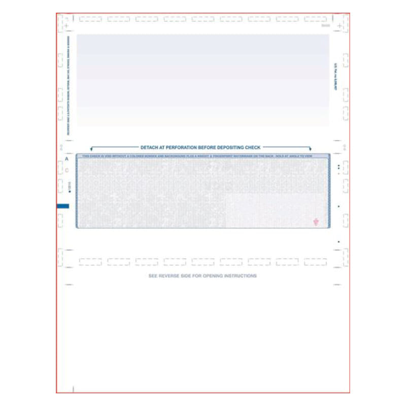 Blue Pressure Seal Check, Middle Position, Fingerprint II, Z Fold (Ream of 500)