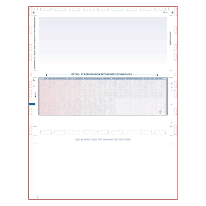 Red to Blue Rainbow Pressure Seal Check, Middle Position, Fingerprint II, Z Fold (Ream of 500)