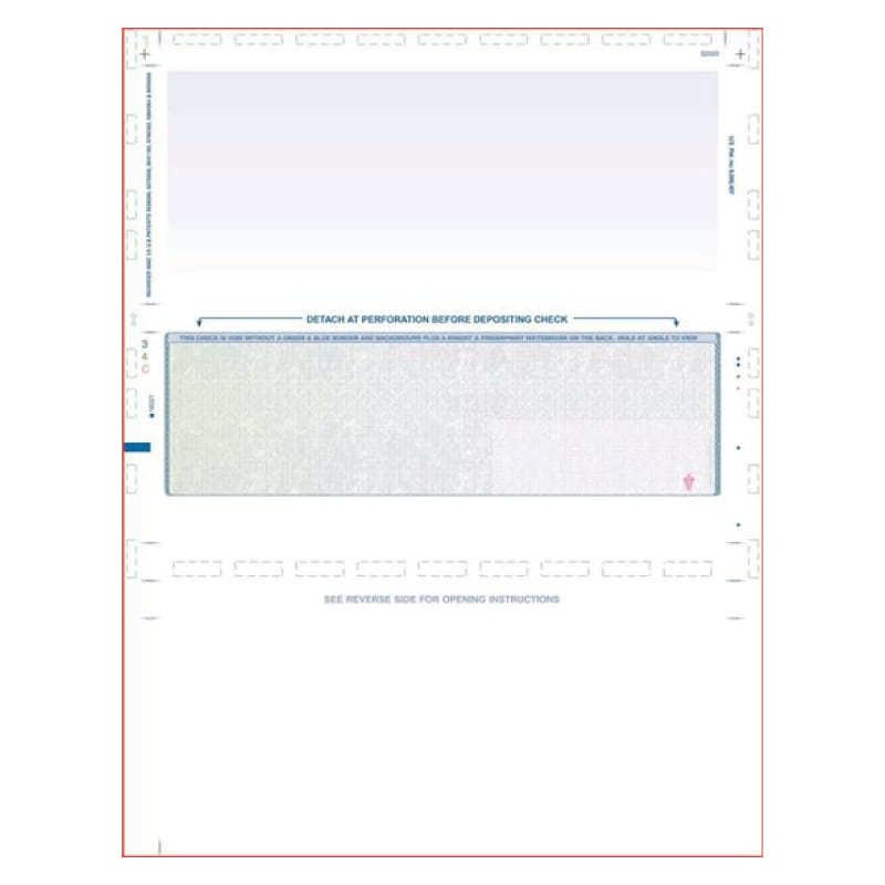 Green to Blue Rainbow Pressure Seal Check, Middle Position, Fingerprint II, Z Fold (Ream of 500)