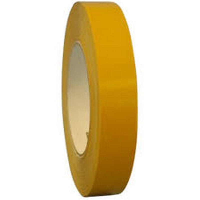 1/2" x 60 Yd Yellow Vinyl Coated Colored Cloth Duct Tape (Gaffers Tape) (Case of 96 Rolls)