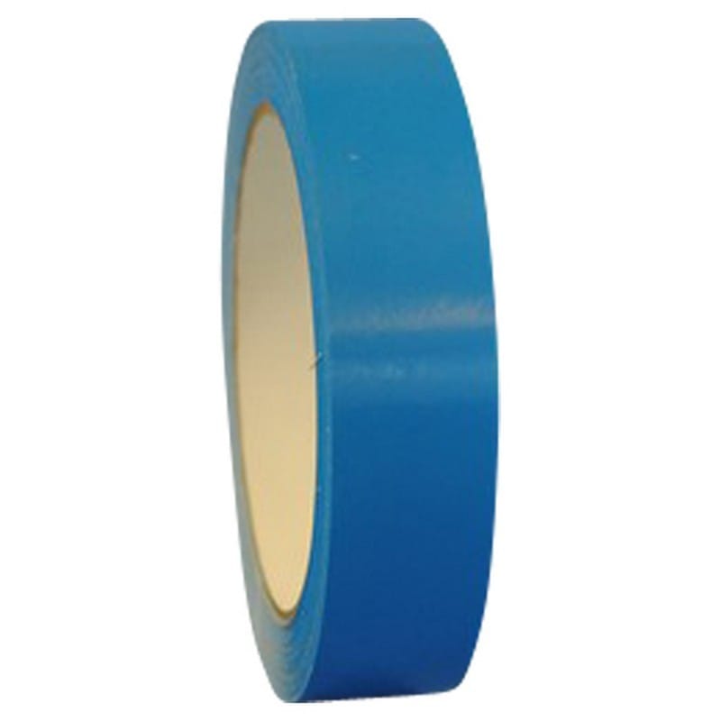 1" x 72 Yd Medium Blue UPVC Colored Vinyl Film Tape (Case of 36 Rolls) - Image 2