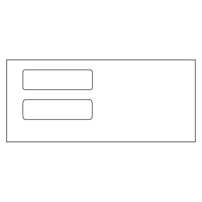 #10, Double Window Envelope, 4-1/8" x 9-1/2", 24# White Wove, Quick Stick Seal (Box of 500)