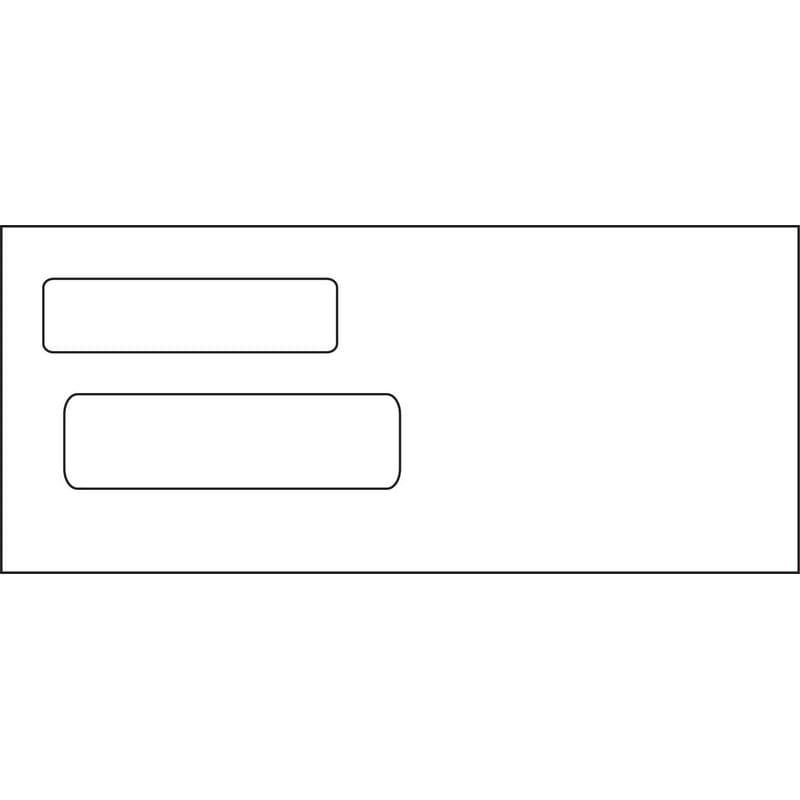 #10, Double Window Envelope, 4-1/8" x 9-1/2", 24# White Wove, (Box of 500)