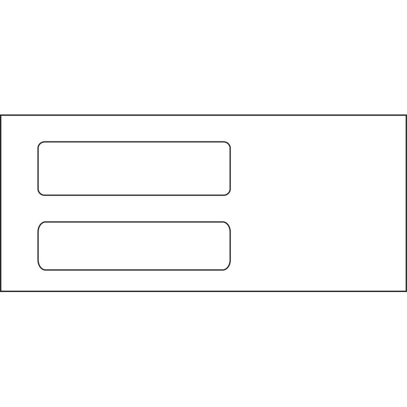 #10, Double Window Envelope, 4-1/8" x 9-1/2", 24# White Wove, Quick Stick Seal (Box of 500)