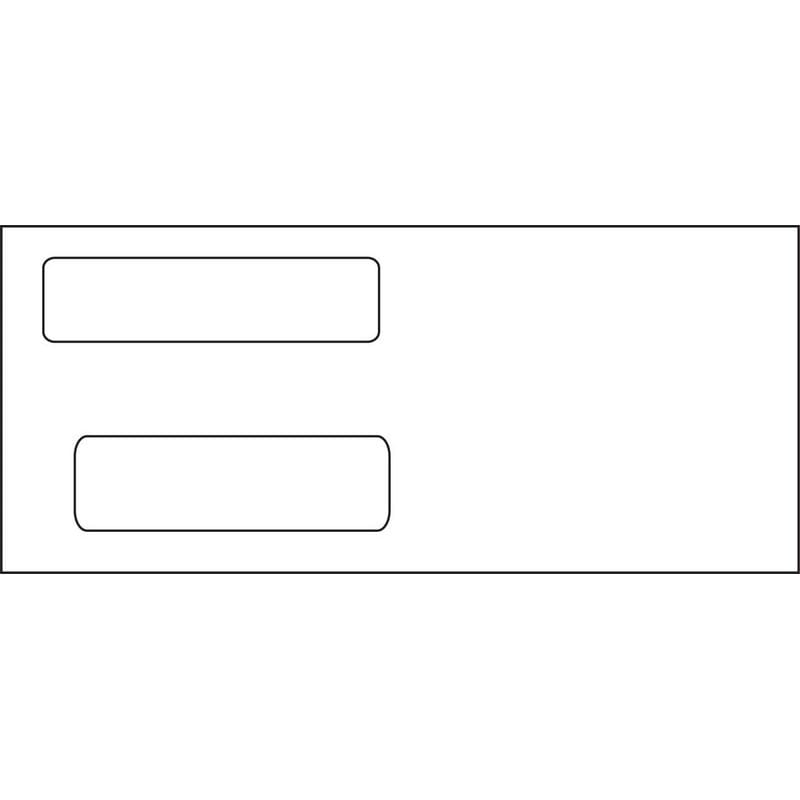 #10, Double Window Envelope, 4-1/8" x 9-1/2", 24# White Wove, (Box of 500)