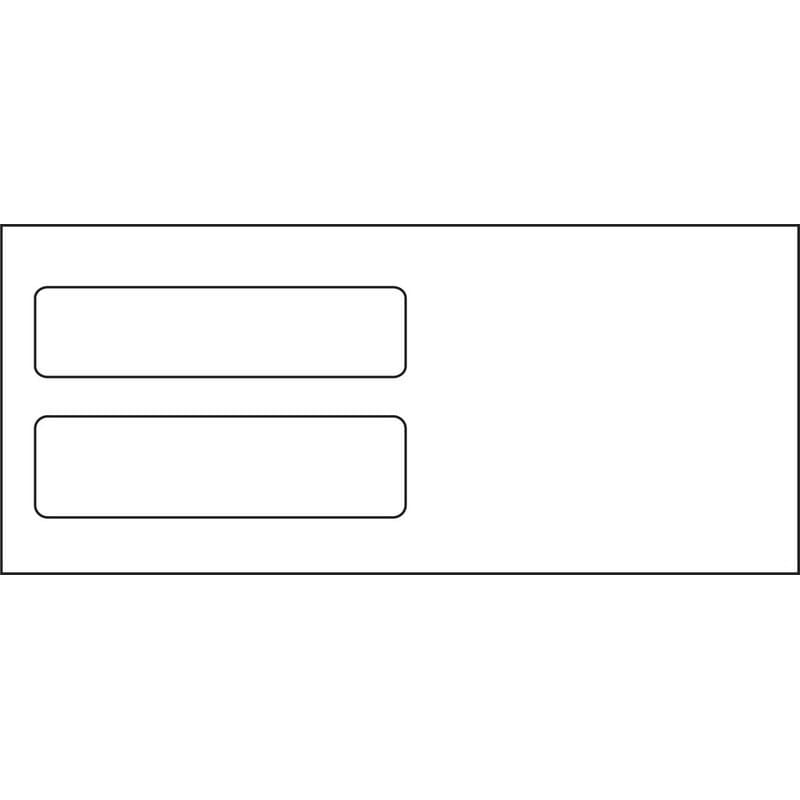 #9, Double Window Envelope, 3-7/8" x 8-7/8", 24# White Wove, (Box of 500)