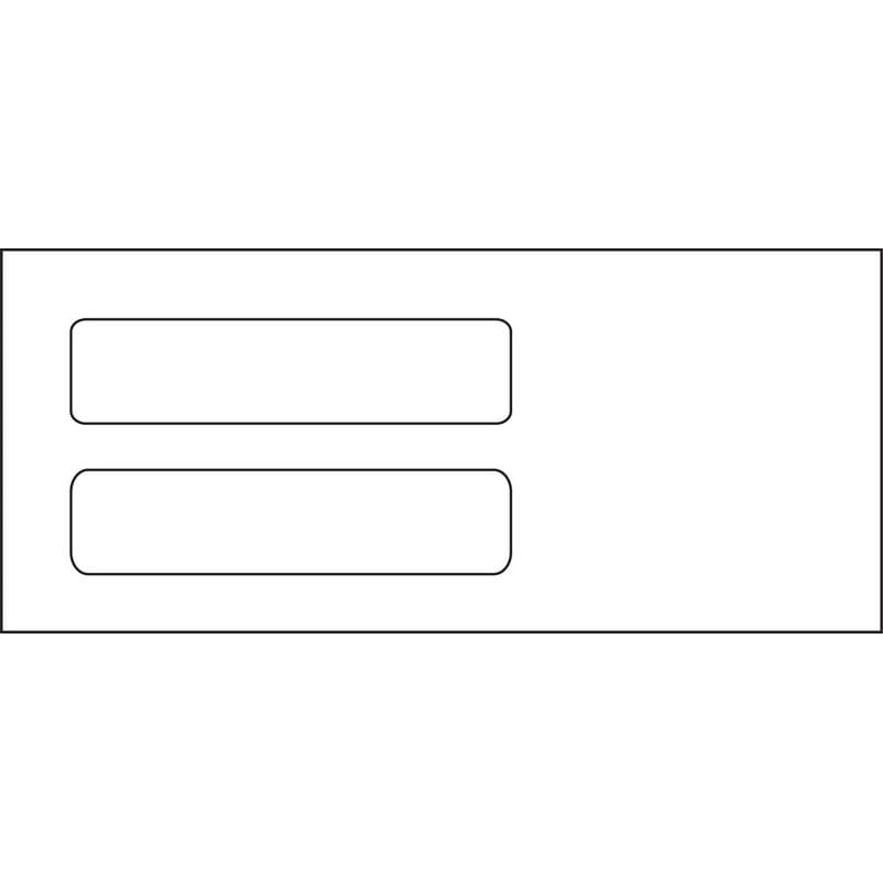 #10, Double Window Envelope, 4-1/8" x 9-1/2", 24# White Wove, (Box of 500)