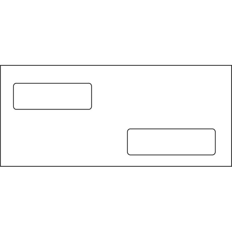 #9, Double Window Envelope, 3-7/8" x 8-7/8", 24# White Wove, Quick Stick Seal (Box of 500)