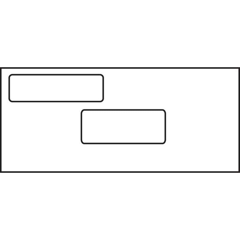 #9, Double Window Envelope, 3-7/8" x 8-7/8", 24# White Wove, Quick Stick Seal (Box of 500)