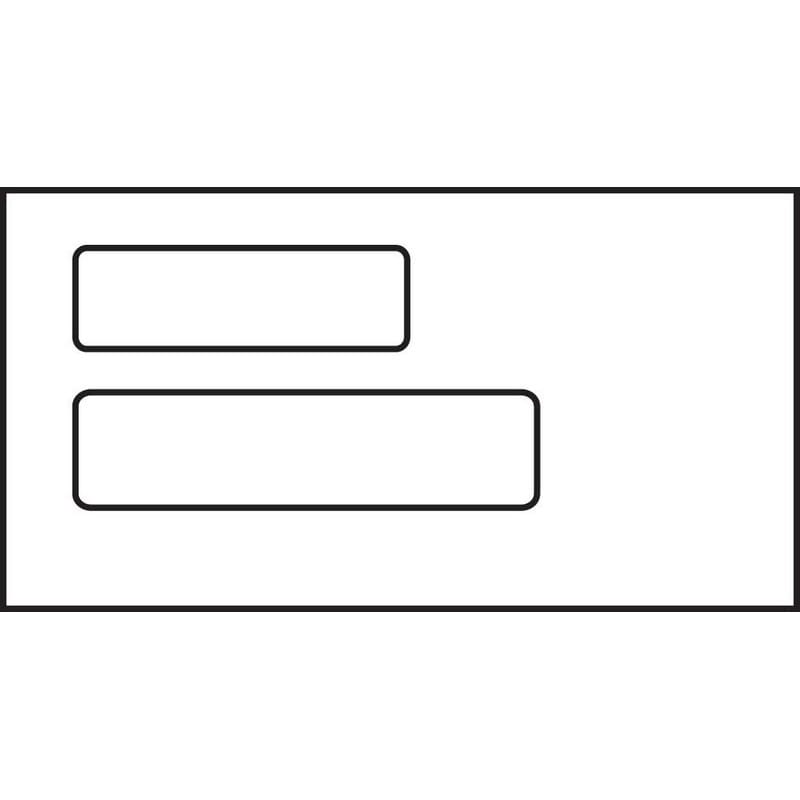 3-5/8 x 6-7/8, Double Window Envelope, 24# White Wove, Quick Stick Seal (Box of 500)