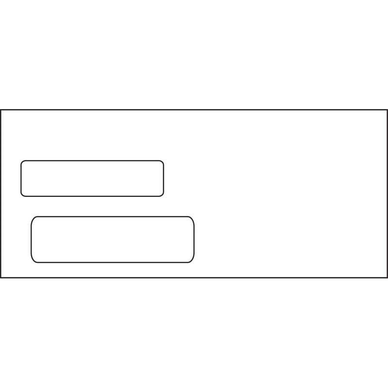 #10, Double Window Envelope, 4-1/8" x 9-1/2", 24# White Wove, Quick Stick Seal (Box of 500)