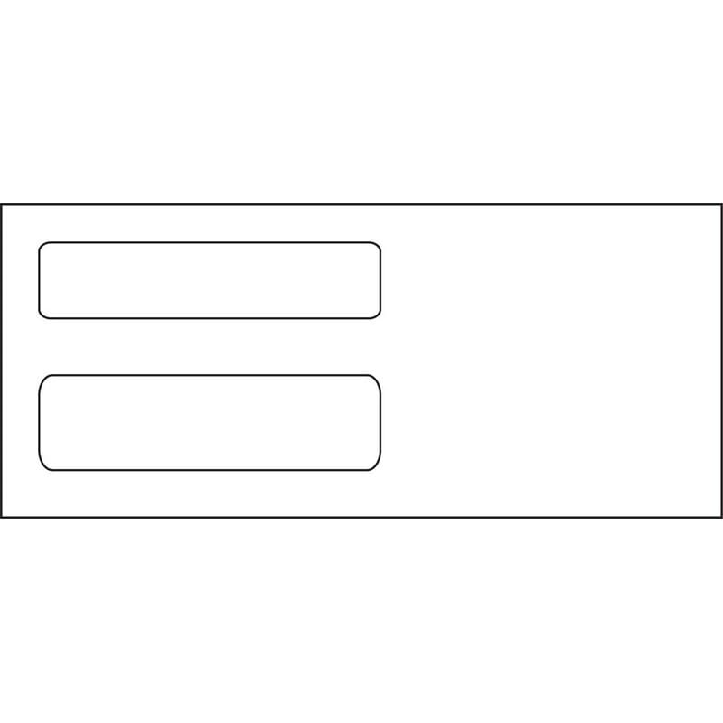 #10, Double Window Envelope, 4-1/8" x 9-1/2", 24# White Wove, Quick Stick Seal (Box of 500)