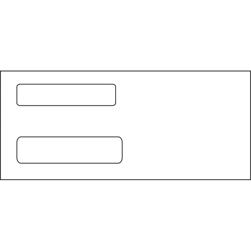 #10, Double Window Envelope, 4-1/8" x 9-1/2", 24# White Wove, (Box of 500)