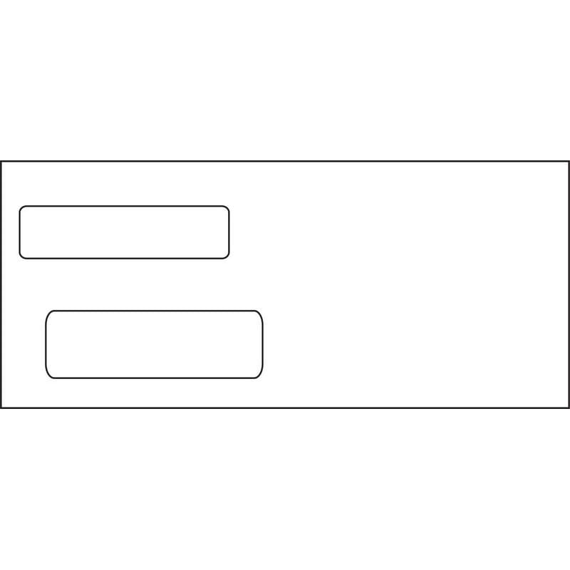 #10, Double Window Envelope, 4-1/8" x 9-1/2", 24# White Wove, (Box of 500)
